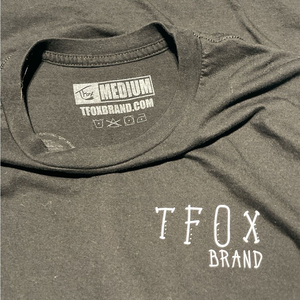 TFOX BRAND men’s black short sleeve Tshirt. Size M - Picture 3 of 3